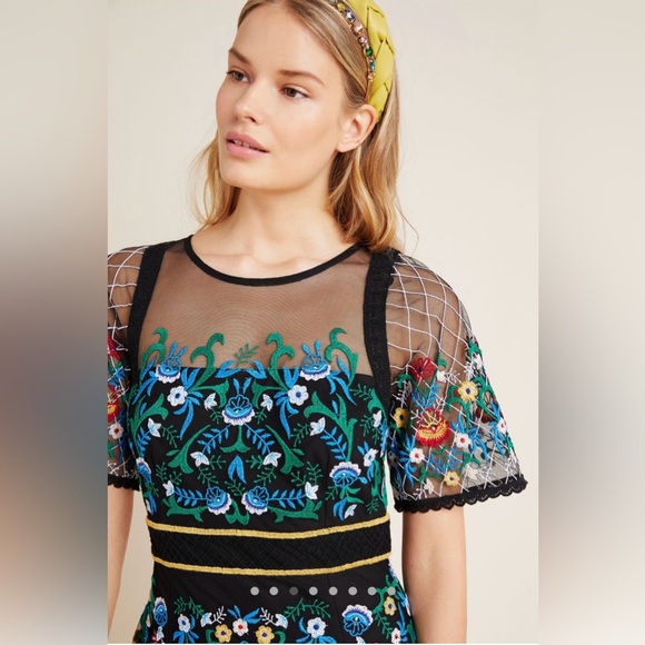 Anthropologie Esther Embroidered Midi Dress - Picture 3 of 5